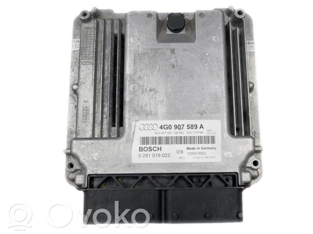 Engine control unit/module   4G0907589A,0281019022