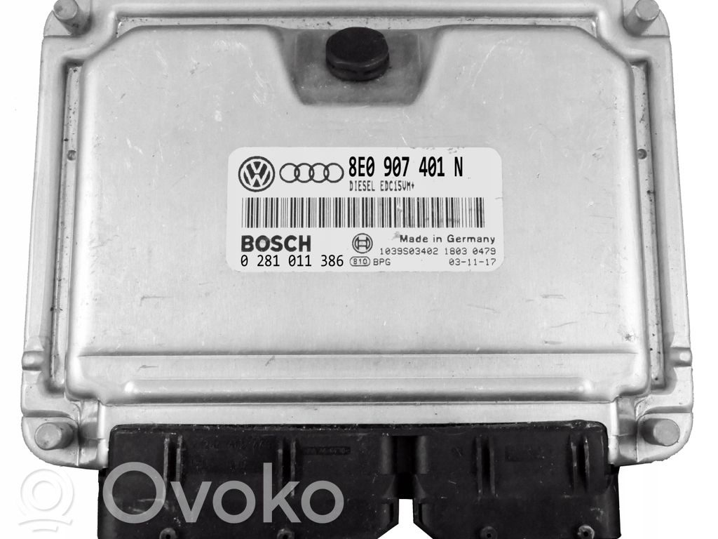 Engine control unit/module   8E0907401N,0281011386