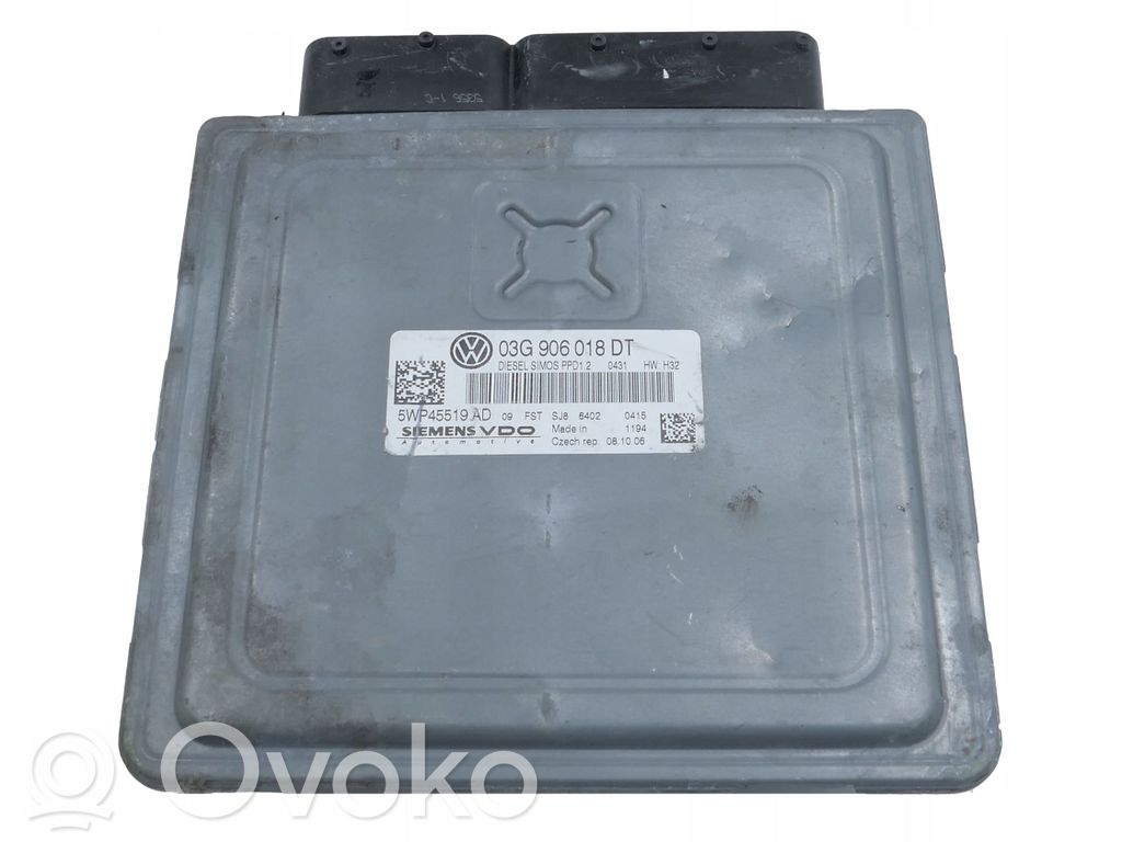 Engine control unit/module   03G906018DT,5WP45519AD,PPD12