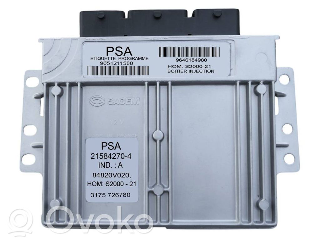 Engine control unit/module ECU   9651211580,9646184980,215842704,84820V020