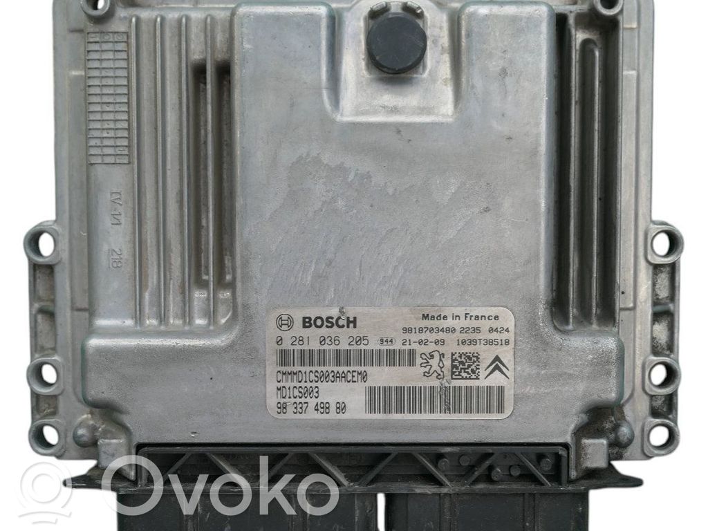 Galios (ECU) modulis   BOSCH,9818703480,0281036205,9833749880