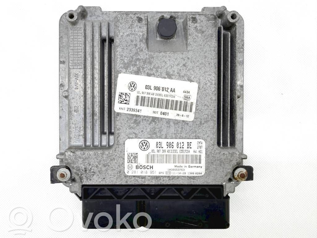 Engine control unit/module   03L906012AA,03L907309AB,03L906012BE,0281018951