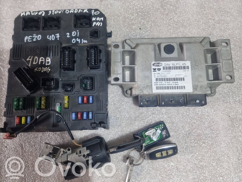 Peugeot 407 Engine ECU kit and lock set 