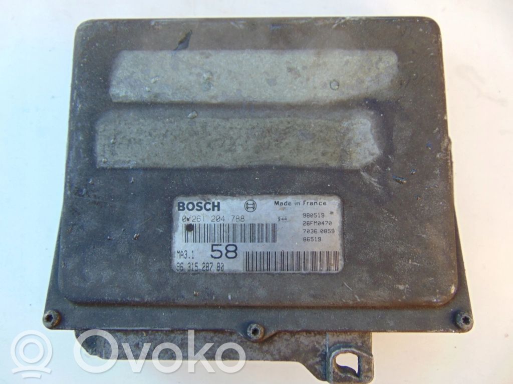 Engine control unit/module   9631528780,0261204788