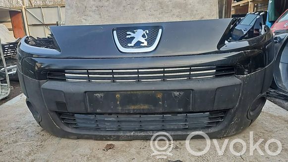 Pare-choc Arrière Central Noir Peugeot Partner 3 - Avec 4 Trous Radars Et Moulure - Repiauto