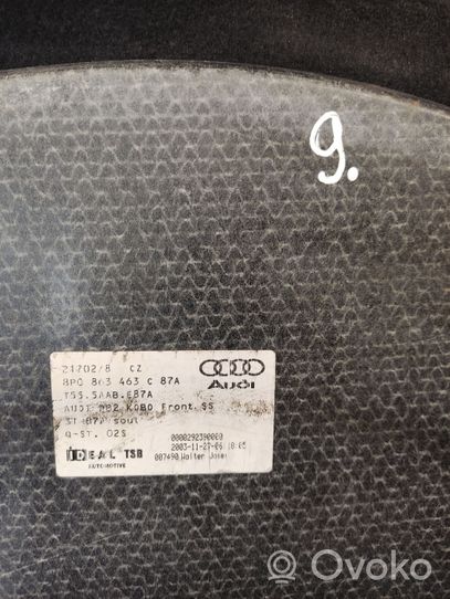 Audi A3 S3 8P Tavaratilan pohjan tekstiilimatto 8P0863463C