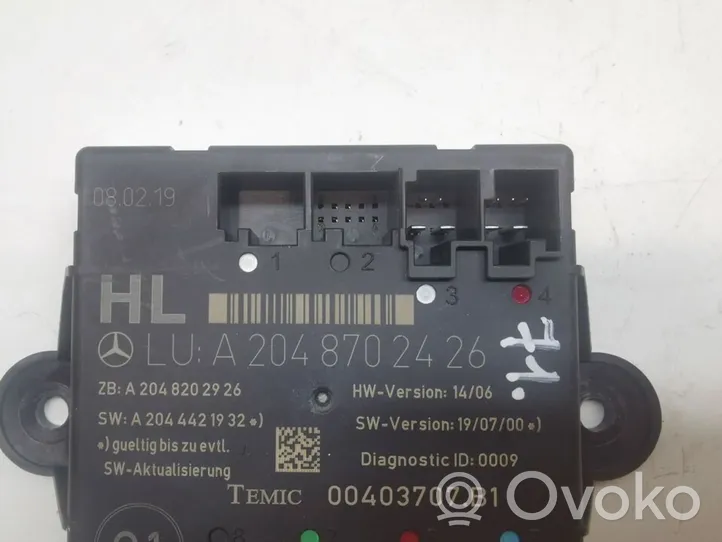 Mercedes-Benz C W204 Door control unit/module A2048702426