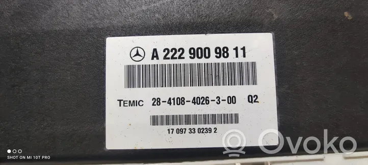 Mercedes-Benz C W205 Sterownik / Moduł zawieszenia pneumatycznego A2229009811