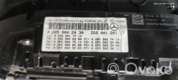 Mercedes-Benz GLC C253 Tachimetro (quadro strumenti) A2059002030