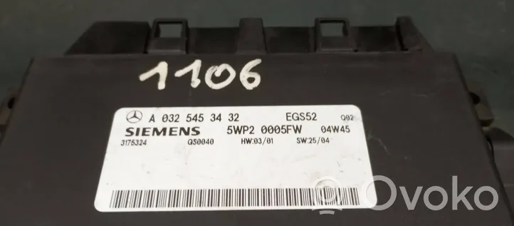 Mercedes-Benz E W211 Vaihdelaatikon ohjainlaite/moduuli A0325453432