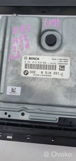 BMW 3 E92 E93 Komputer / Sterownik ECU i komplet kluczy 0282016838