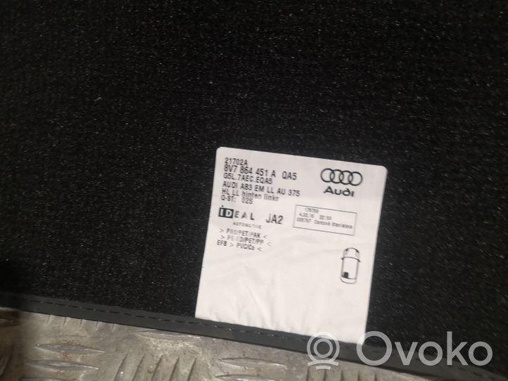 Audi A3 S3 8V Dywanik samochodowy tylny 8V7864451A