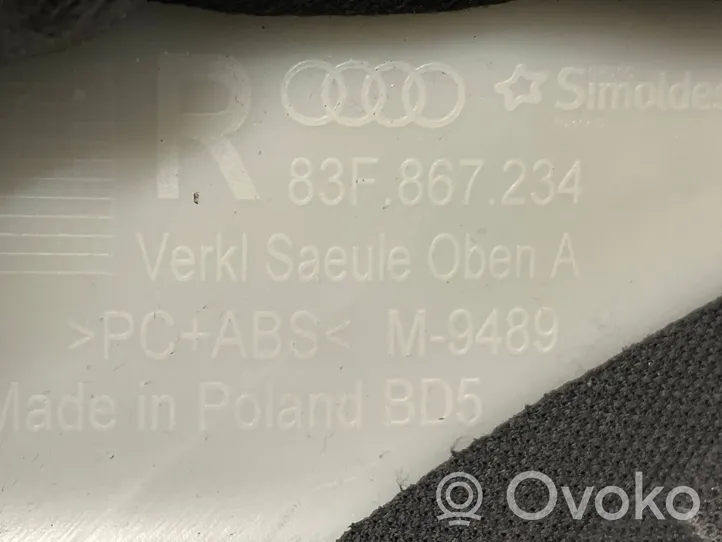 Audi Q3 F3 A-pilarin verhoilu 83F867234