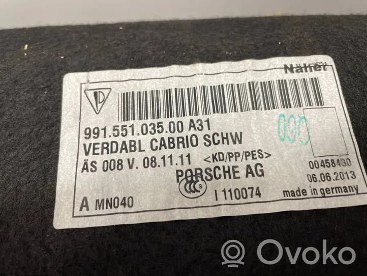 Porsche 911 991 Wykładzina podłogowa bagażnika 99155103500