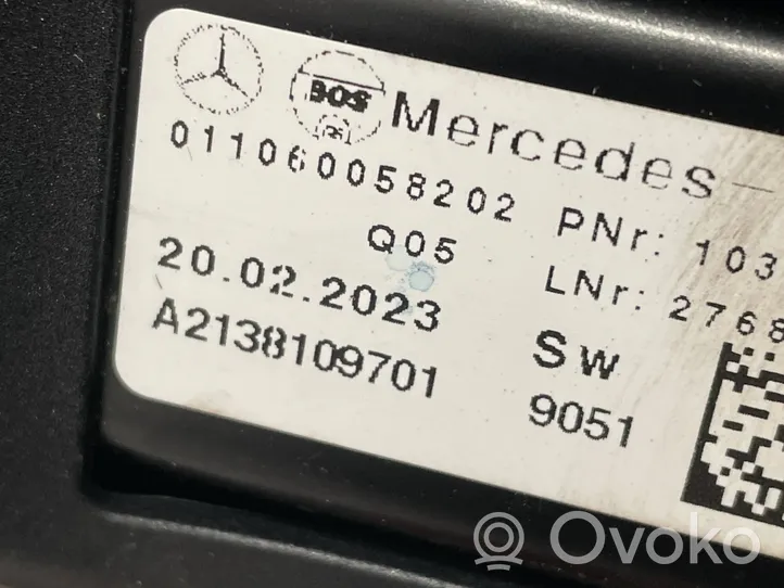 Mercedes-Benz E W213 Plage arrière couvre-bagages A2138109701