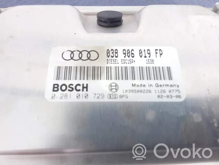 Audi A4 S4 B6 8E 8H Unité de commande, module ECU de moteur 0281010729