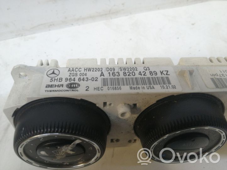 Mercedes-Benz ML W163 Centralina del climatizzatore A1638204389