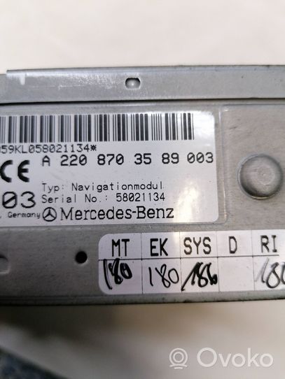 Mercedes-Benz E W211 Unité / module navigation GPS A2208703589