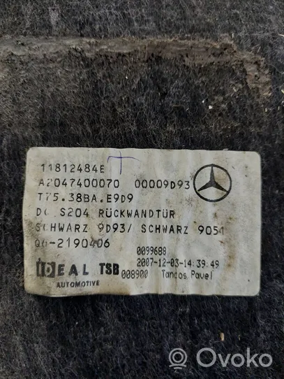 Mercedes-Benz C W204 Отделка задней крышки A2047400070