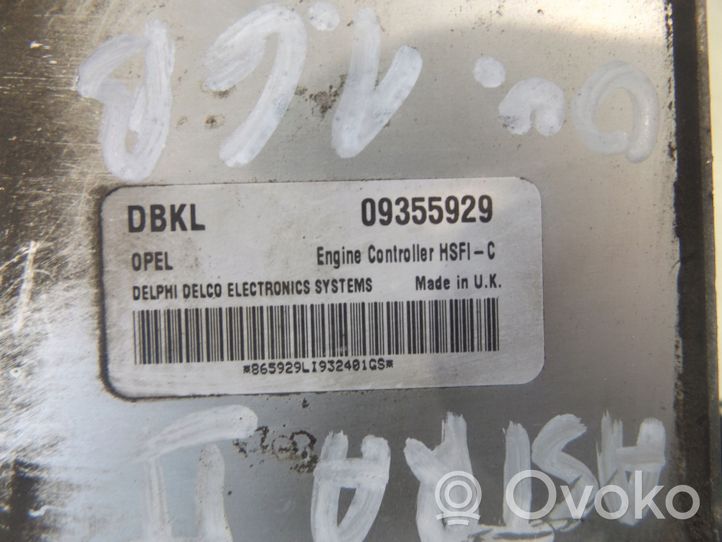 Opel Astra G Engine control unit/module 09355929