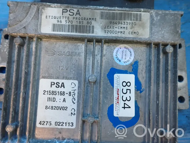 Citroen C2 Sterownik / Moduł ECU 9657018580