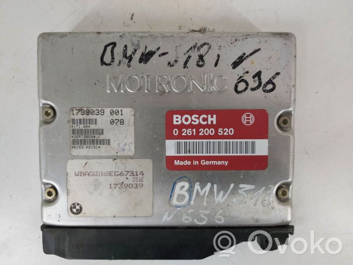 BMW 3 E30 Komputer / Sterownik ECU silnika 0261200520