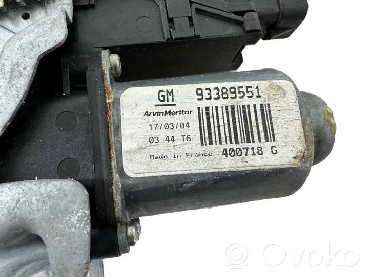 Opel Meriva A Mécanisme de lève-vitre avec moteur 93389551