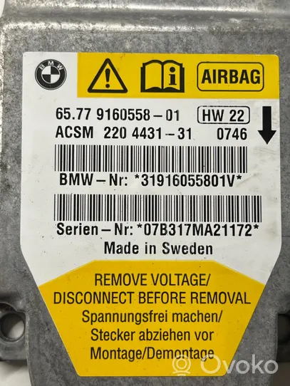 BMW 5 E60 E61 Module de contrôle airbag 31916055801V