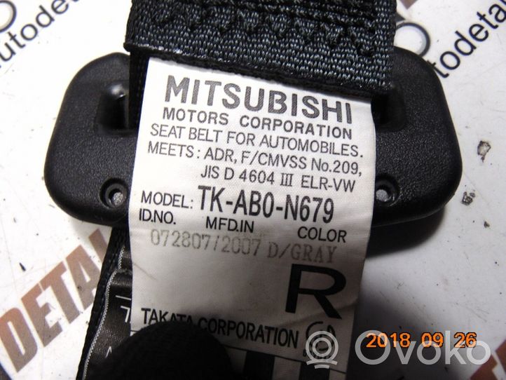 Mitsubishi Lancer Ceinture de sécurité arrière TK-AB0-N679