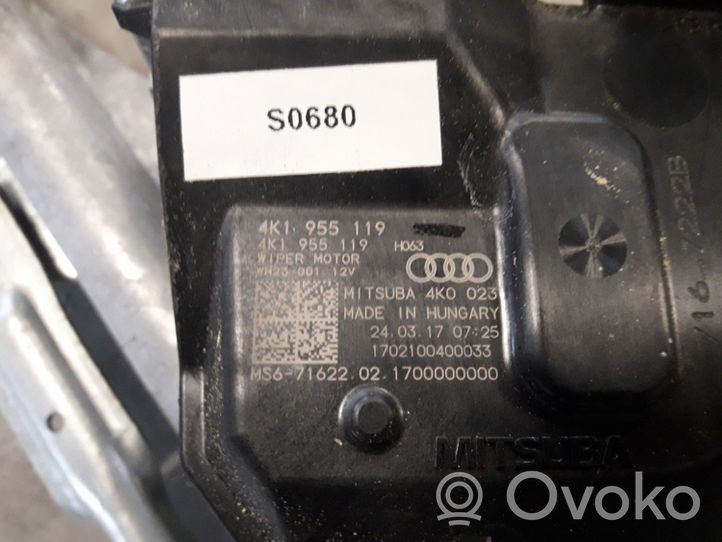 Audi A7 S7 4K8 Tringlerie et moteur d'essuie-glace avant 4K1955119