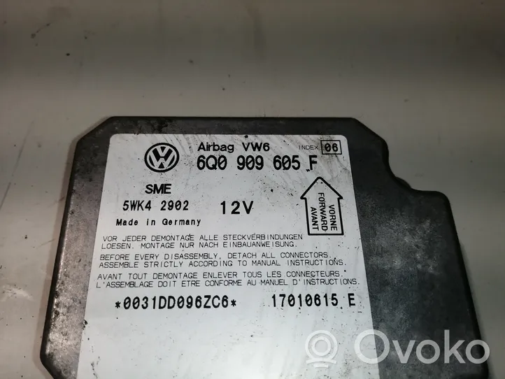 Volkswagen Bora Sterownik / Moduł Airbag 6Q0909605F