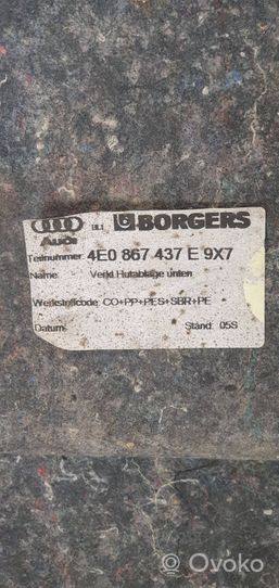 Audi A8 S8 D3 4E Doublure de coffre arrière, tapis de sol 4E0867437E