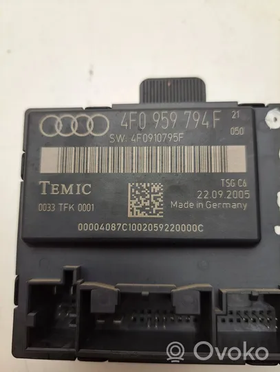 Audi A6 S6 C6 4F Durų elektronikos valdymo blokas 4F0959794F