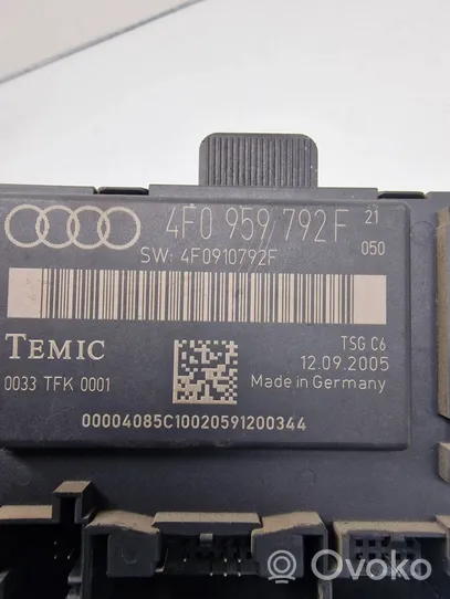 Audi A6 S6 C6 4F Durų elektronikos valdymo blokas 4F0959792F