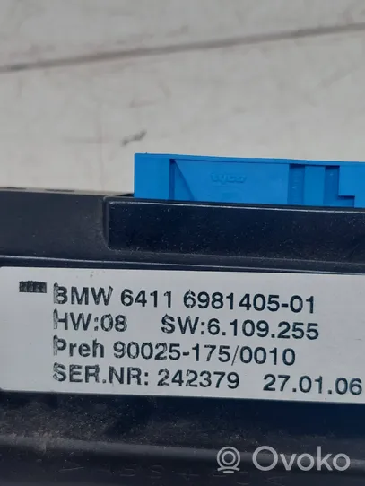 BMW 7 E65 E66 Oro kondicionieriaus/ klimato/ pečiuko valdymo blokas (salone) 6981405