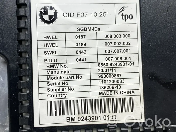 BMW 5 GT F07 Écran / affichage / petit écran 9243901