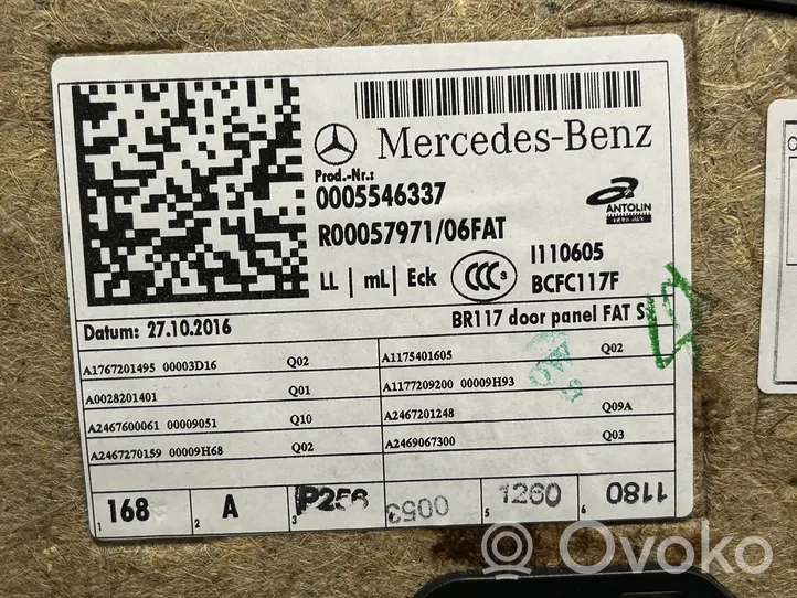Mercedes-Benz CLA C117 X117 W117 Rivestimento del pannello della portiera anteriore A2467270159