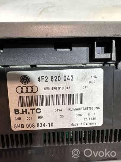 Audi A6 S6 C6 4F Oro kondicionieriaus/ klimato/ pečiuko valdymo blokas (salone) 4F2820043