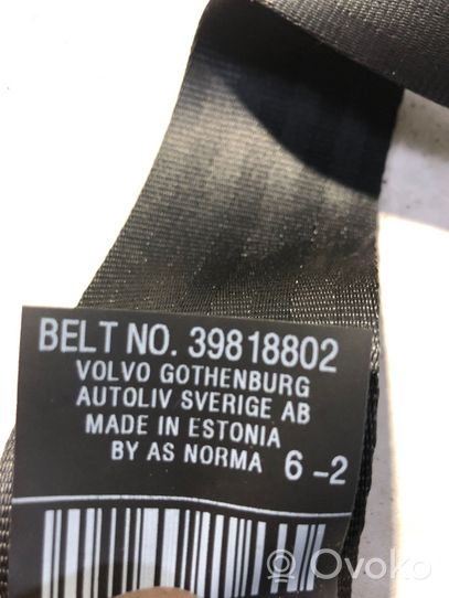 Volvo S80 Cintura di sicurezza posteriore 39818802