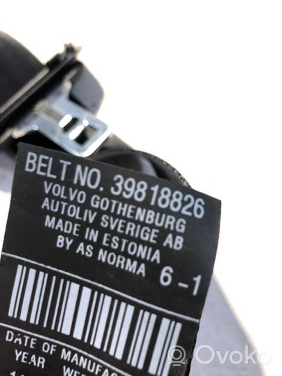 Volvo S80 Pas bezpieczeństwa fotela tylnego środkowego 39818826