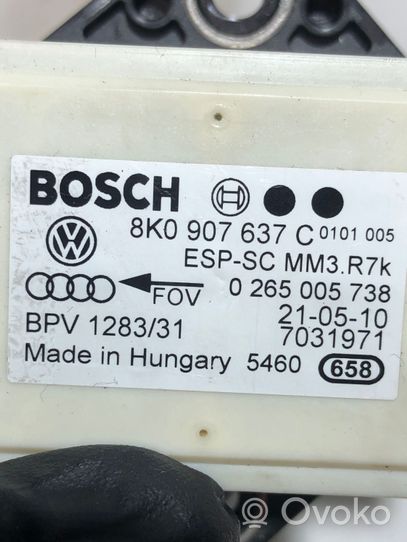 Audi Q5 SQ5 Vakaajan pitkittäiskiihtyvyystunnistin (ESP) 8K0907637C