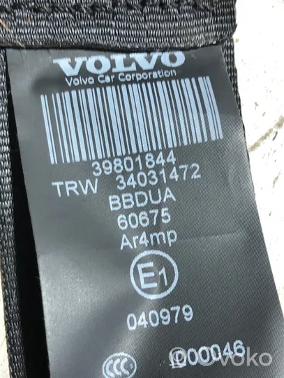 Volvo XC60 Cintura di sicurezza posteriore 39801844