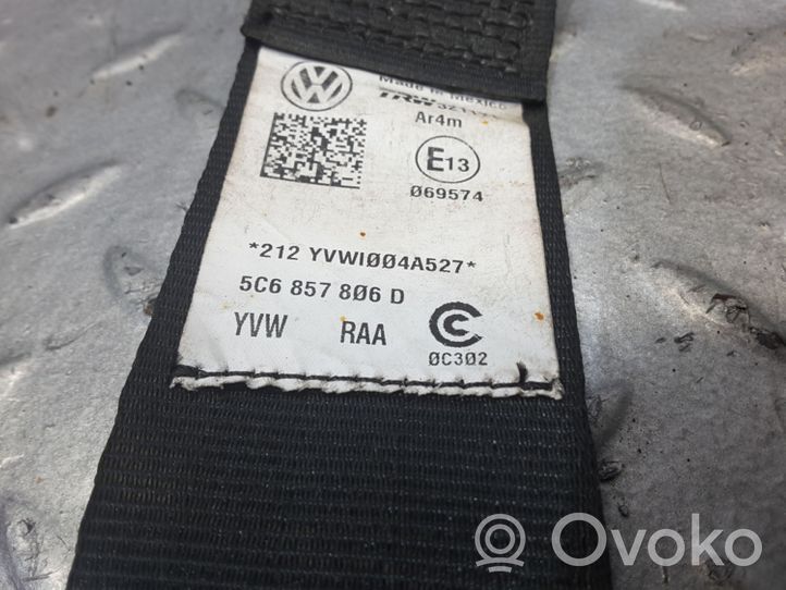 Volkswagen Jetta VI Pas bezpieczeństwa fotela tylnego 5C6857806D