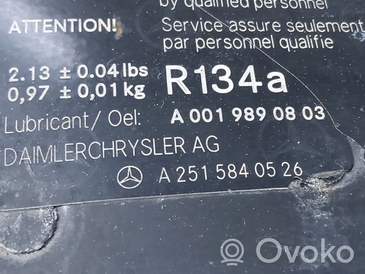 Mercedes-Benz R W251 Panel mocowania chłodnicy / góra A2516200091