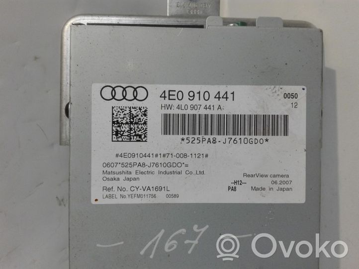 Audi A8 S8 D3 4E Module de contrôle caméra arrière 4E0910441