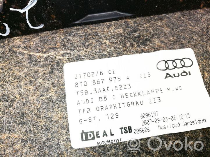 Audi A5 8T 8F Garniture de couvercle de coffre arriere hayon 8T0867975A