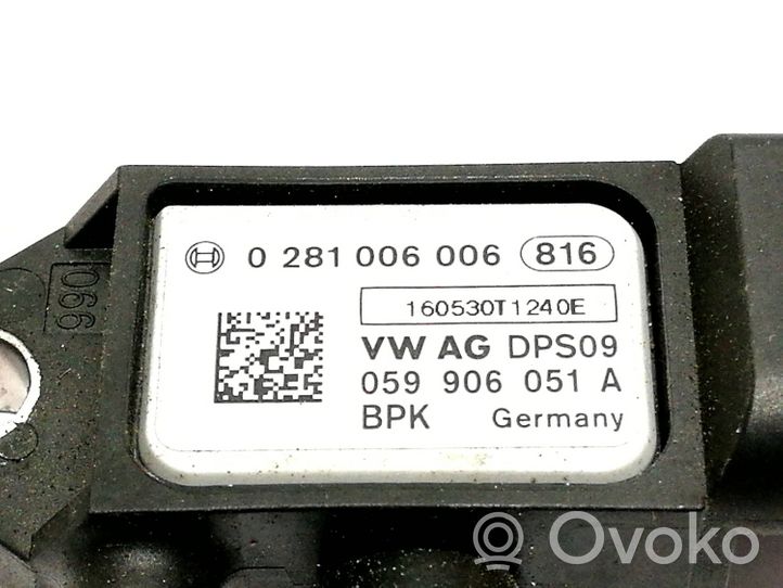 Audi A5 8T 8F Capteur de pression des gaz d'échappement 059906051A