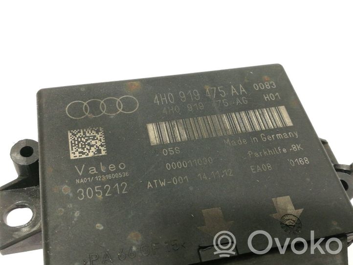 Audi A8 S8 D4 4H Pysäköintitutkan (PCD) ohjainlaite/moduuli 4H0919475AA