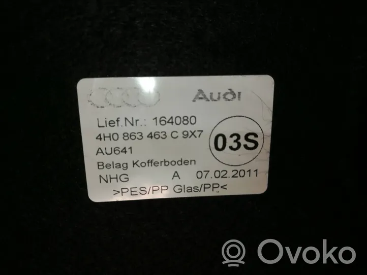 Audi A8 S8 D4 4H Doublure de coffre arrière, tapis de sol 4H0863463C
