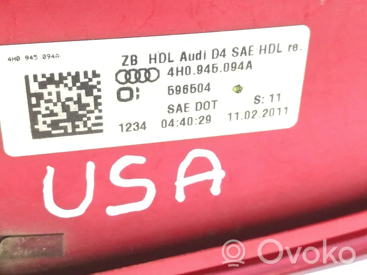 Audi A8 S8 D4 4H Rückleuchte Heckleuchte innen 4H0945094A